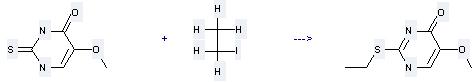 4(3H)-Pyrimidinone,2-(ethylthio)-5-methoxy- can be prepared by Iodoethane with 2-Mercapto-5-methoxy-1H-pyrimidin-4-one.